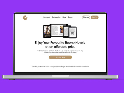 A Landing Page of an Electronic Book Store # Daily UI Challenge ui daily challenge ui ux