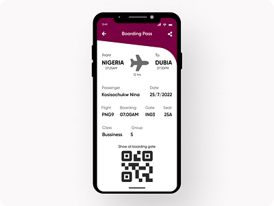 A Boarding Pass # Daily UI Challenge boarding pass daily ui mobile app ui ux