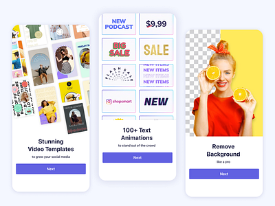 Impresso - Mobile App Onboarding Screens design image editor impresso insta story ios mobile app onboarding usability ux video edit video editor welcome page