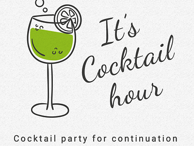 Cocktail party invitation branding illustration logo typography