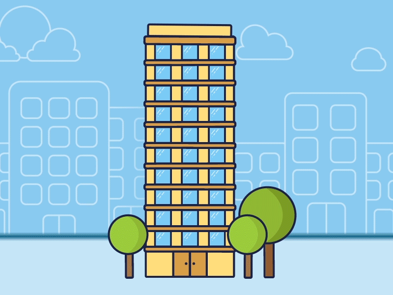 The building by Mogilev Konstantin on Dribbble