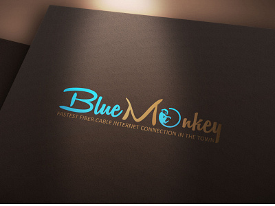 Blue Monkey logo design . badge branding creative logo design graphic design illustration internet logo internet service logo logo logo design minimal logo modern logo ui ux vector