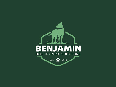 Benjamin dog training solutions logo design