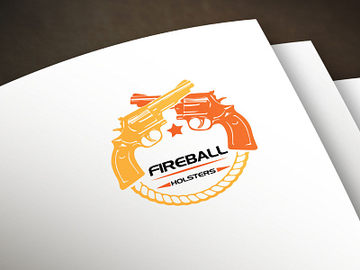 Fireball holsters logo design badge branding design graphic design illustration logo logo design ui ux vector