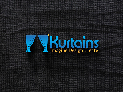 Kurtains logo design badge branding design graphic design illustration logo logo design ui ux vector