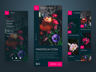 Dark Flower Shop App