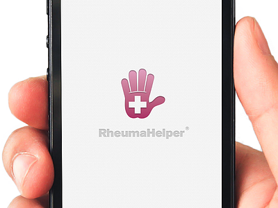 RheumaHelper App hand ios iphone launch logo medical pink