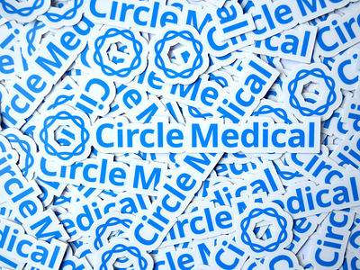 Circle Medical Sticker blue brand circle medical health logo medical