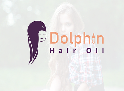 Amazing Logo for Dolphin Hair oil amazing flat logo branding design designs dolphin dolphin hair oil flat flat logo hairs icon illustration logo oil typography vector women