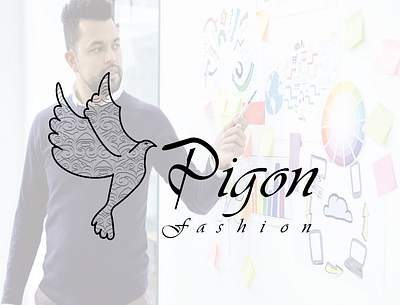 Pigon Fashion Logo 3d amazing flat logo best logo branding business logo company logo design design fashion fashion designer flat logo graphic design illustration logo pigeon typography vector