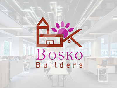 Bosko Builders Amazing LOGO 3d amazing amazing flat logo best beuitiful branding design designs flat logo graphic design illustration logo minimalist motion graphics typography vector