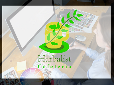 Harbal Cafeteria Logo amazing flat logo branding design flat logo illustration logo vector