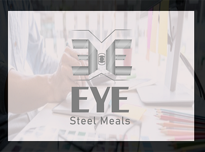Eye steel meals Logo amazing flat logo branding design flat logo logo
