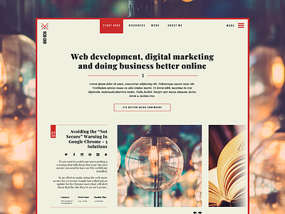 new home page blog design web design wordpress
