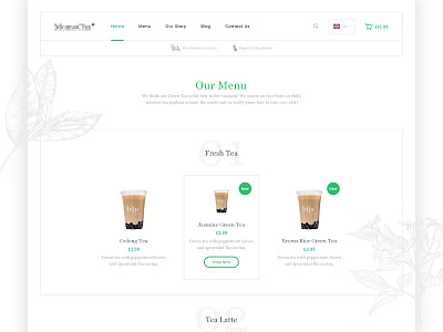 Green Tea Shop design development ecommerce madebyshape shape shop ui ux website