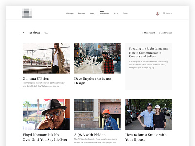 Interviews clean concept elements magazine minimal ui ux web web design website