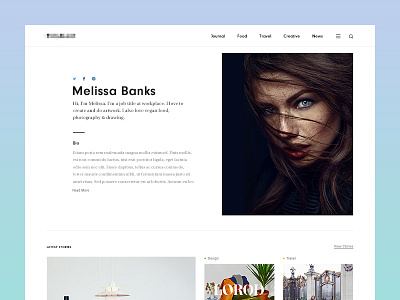 Blog User Profile about blog clean concept elements minimal news profile ui ux web website