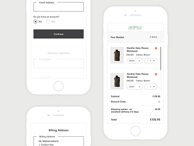 Responsive Checkout basket buy checkout clean clean style clothing ecommerce iphone responsive shop ui ux