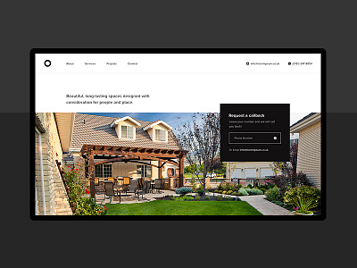 Landscape Design clean design garden header landscape minimal simple ui ux web design website white