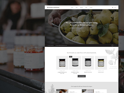 Rosebud Preserves clean ecommerce header minimal preserves shop simple typography ui ux web design website