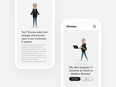 The IT Foundry clean header iphone x minimal responsive sanserif simple typography ui ux web design website