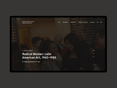 Museum Header art black header layout museum navigation slider typography ui ux website