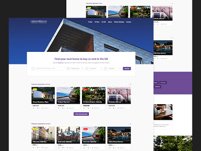 Property Search Home buy concept design experience landing page property real estate rent rental ui ux web