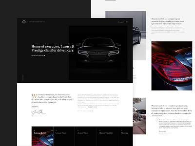 Chauffeur Homepage car clean concept dark header hero home transportation ui ux vehicle web