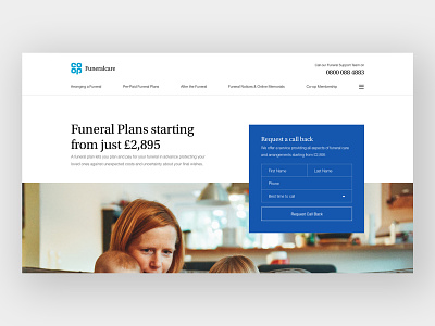Co-op Funeralcare Header clean concept design header home minimal serif typography ui ux web web design website