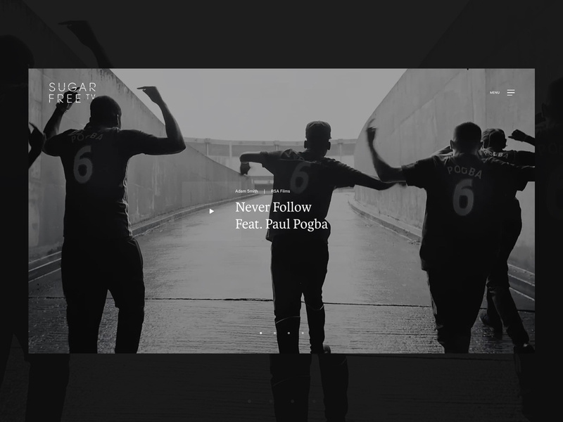 SugarFree TV - Hero header user interface user experience typography responsive web design web minimal design website ux ui