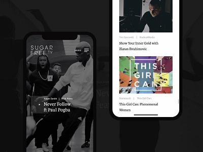SugarFree TV - Responsive celebrity concept design iphone minimal responsive typography ui user experience user interface ux web website