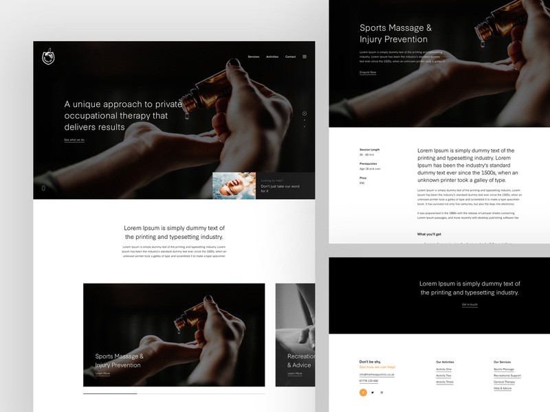 Therapy Elements concept typography user interface web design clean web minimal design website ux ui