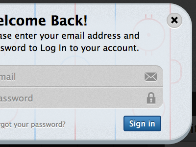 Welcome Back back email hockey in lock log login mail modal password sign signin welcome
