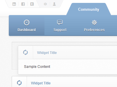 Web Portal Tabs & Widgets admin blue dashboard icons minimal minimalist nav navigation portal simple tabs