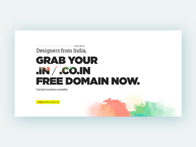 Banner Design - Zoho.in - 2014 banner banner design bold font clean free domain water color zoho zoho.in