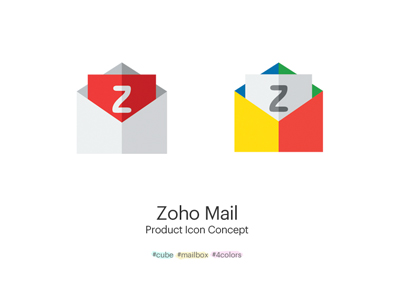 Zoho Mail - Product Icon - Concept - 2013 4colors cube icon icon redesign mail mail box product icon zoho zoho mail
