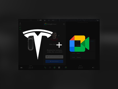 Google "meets" Tesla app autentika google meet graphic design mike zabielski tesla ui ux