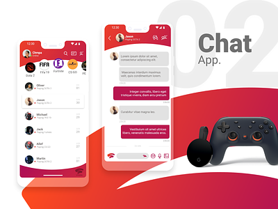 #02 Stadia Chat App app chat design game mobile pixel3 product design stadia ui uichallenge uiweekly ux