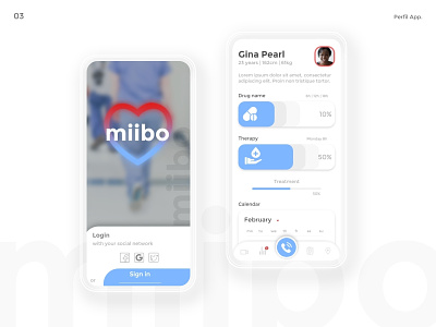 #03 Miibo Profile App app appdesign hospital medicalapp mobile mobileui patient productdesign ui uichallenge uiweekly