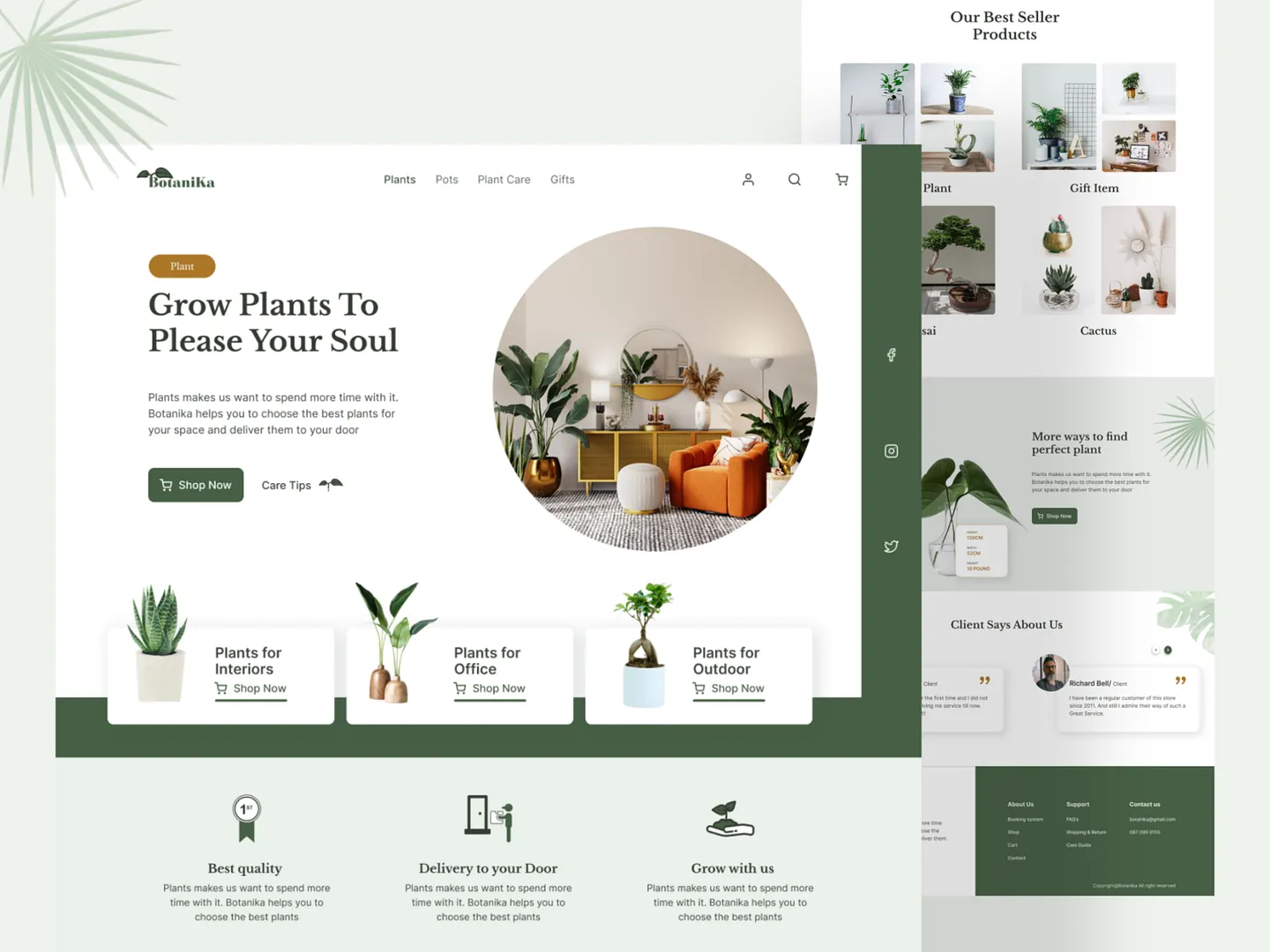 Modern Garden Center Website Design for Plant Enthusiasts