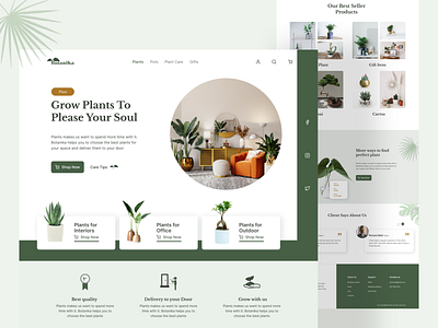 Botanika-Plant Shop Website design ecommerce footer garden gift header interior landing page logo nature new noteworthy plant plant care popular pot product shop ui ux website