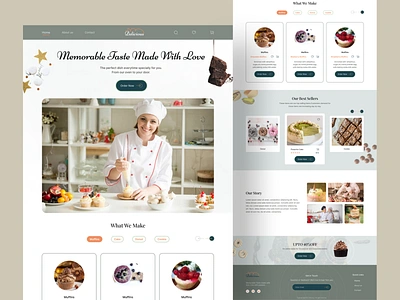 Delicious-Bakery Website bakery birthday cake chocolate design dessert ecommerce food footer header landing page new noteworthy popular restaurant shop sweet ui ux web website