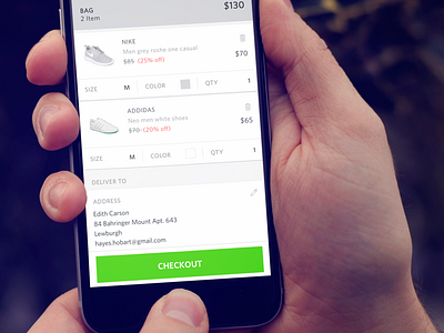 Fashion ecommerce app checkout