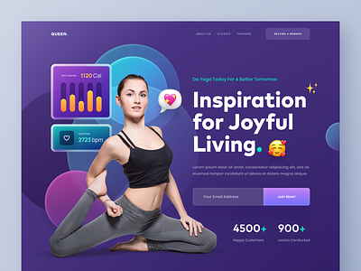 Header Exploration for Queen Yoga Website