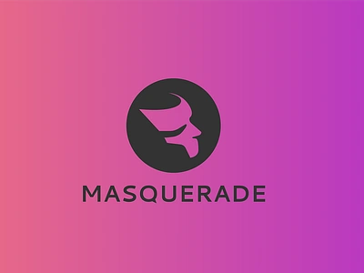 Masquerade app branding design flat icon illustrator logo minimal vector