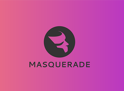 Masquerade app branding design flat icon illustrator logo minimal vector