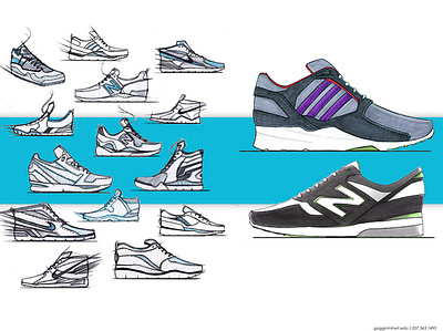 Sneaker Sketches design footwear footwear design illustration marker pencil photoshop sketching