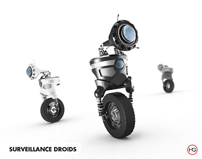 Surveillance Droids 3d 3d art 3d cad bots cad design industrial design keyshot render rendering robots