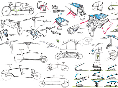 EZ Bike Sketches design illustration industrial design render rendering sketching