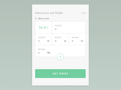 Dimensions and Weight checkout form shipping ui